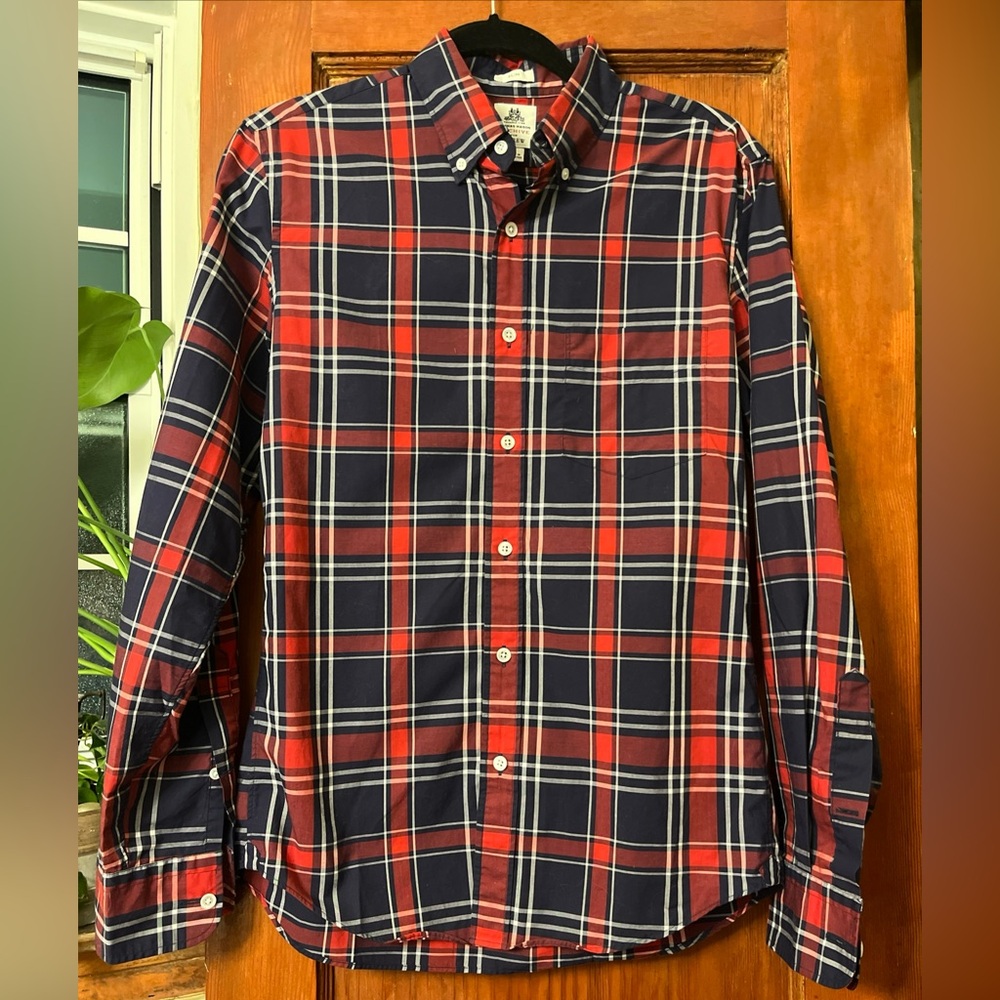 Thomas Mason Archive J. Crew Men’s Plaid Button-up Shirt Size Small Slim